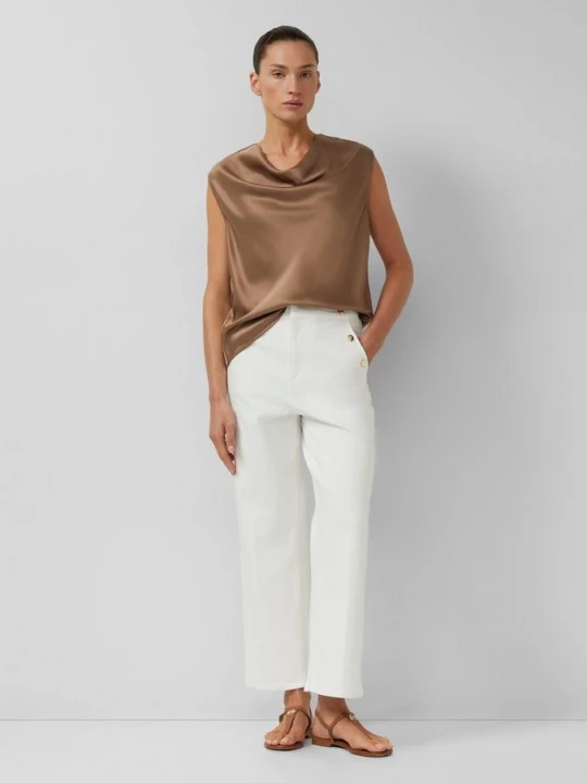 Foto van product Suri jeans culottes / normale pasvorm / hoge taille / wijde pijpen s.Oliver crème