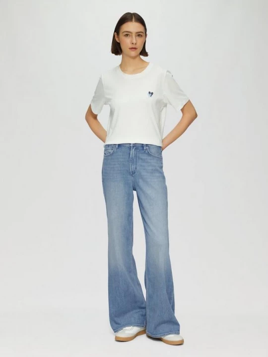 Foto van product Suri jeans / normale pasvorm / hoog model / wijde pijp s.Oliver blauw