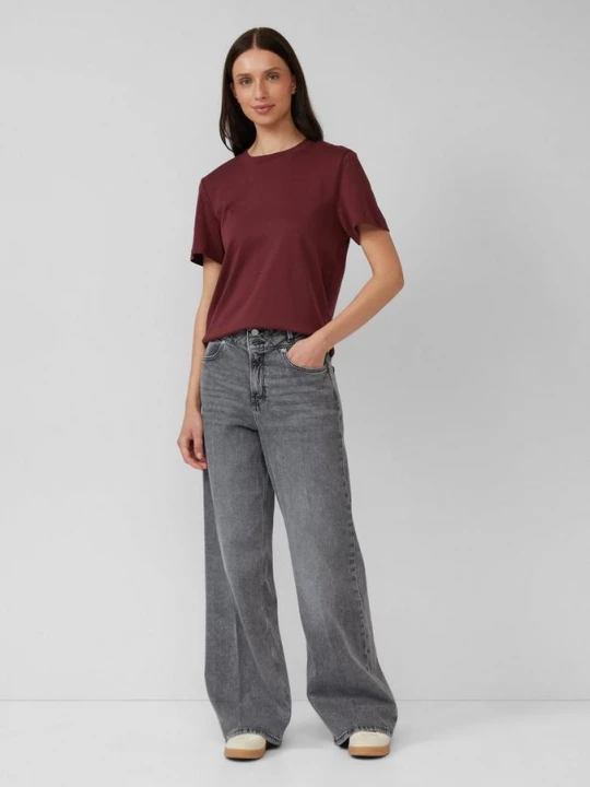 Foto van product Suri jeans / Regular fit / Hoge taille / Wijde pijp / Dubbele tailleband s.Oliver grijs