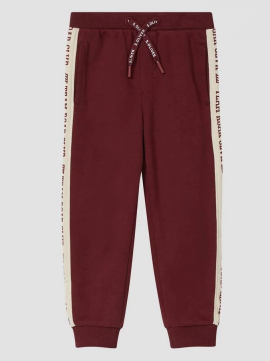 Foto van product Sweatbroek met bedrukte zijstrepen s.Oliver rood