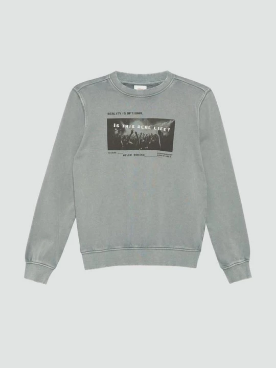 Foto van product Sweater in vintagelook met fotoprint s.Oliver grijs