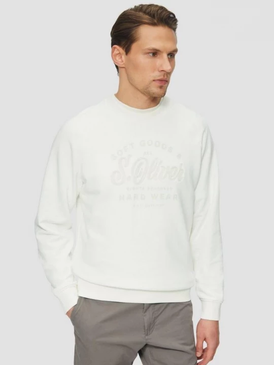 Foto van product Sweater met geborduurd logo en raglanmouwen s.Oliver wit