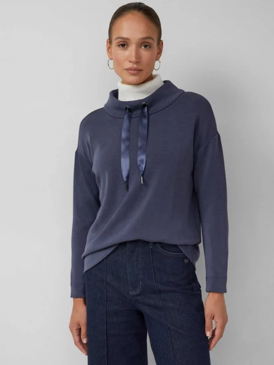 Foto van product Sweater met lange mouwen van een modalmix in een relaxte pasvorm met opstaande kraag s.Oliver blauw