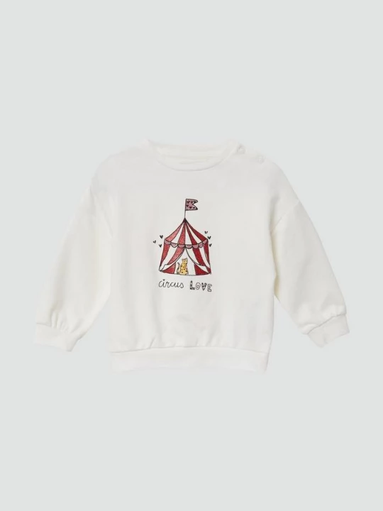 Foto van product Sweater met losse pasvorm en glitterprint op de voorkant s.Oliver