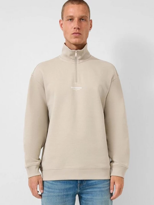 Foto van product Sweater met opstaande kraag en print QS beżowy