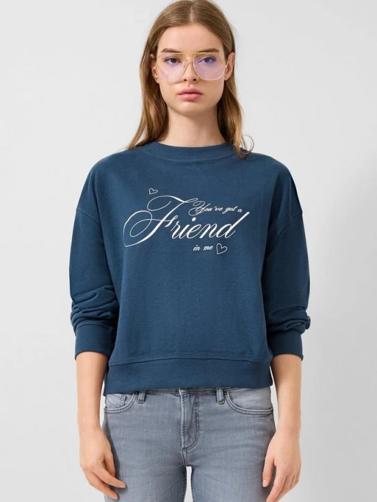 Foto van product Sweater met print QS blauw