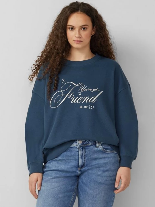 Foto van product Sweater met print QS blauw