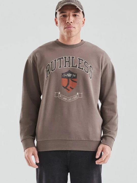 Foto van product Sweater met print QS bruin