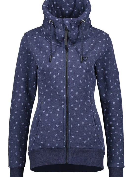Foto van product Sweater met rits ALIFE & Kickin blauw gemêleerd