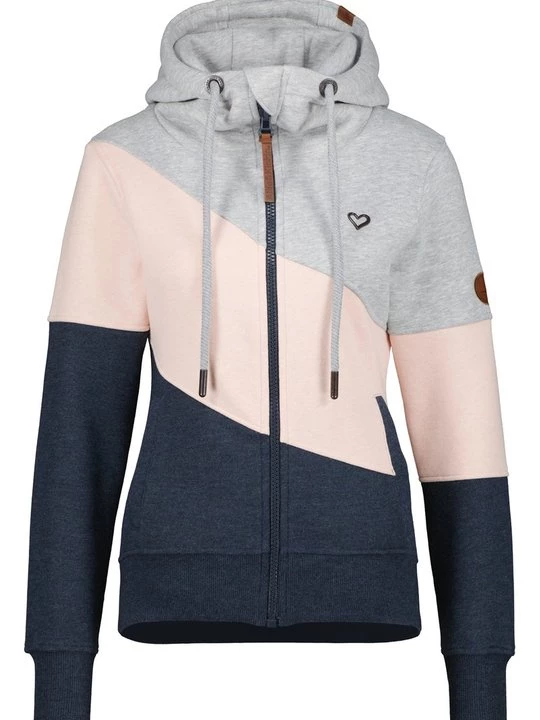 Foto van product Sweater met rits ALIFE & Kickin blauw gemêleerd