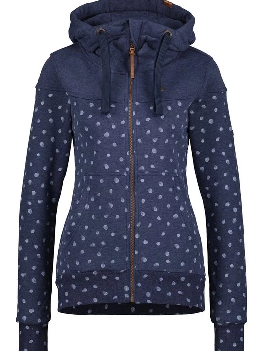 Foto van product Sweater met rits ALIFE & Kickin blauw gemêleerd
