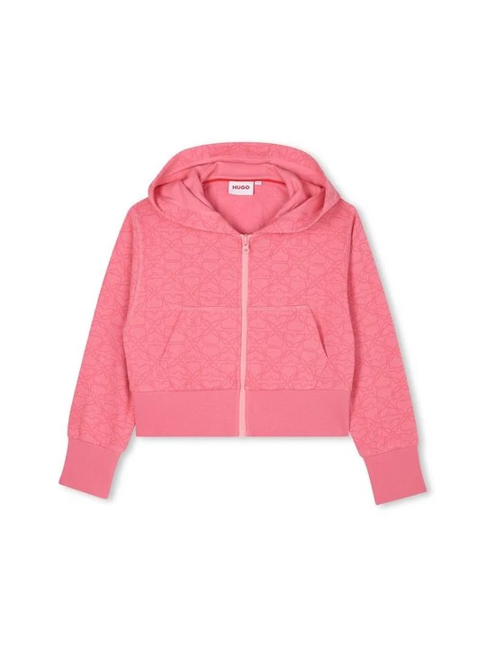 Foto van product Sweater met rits Hugo donkerroze