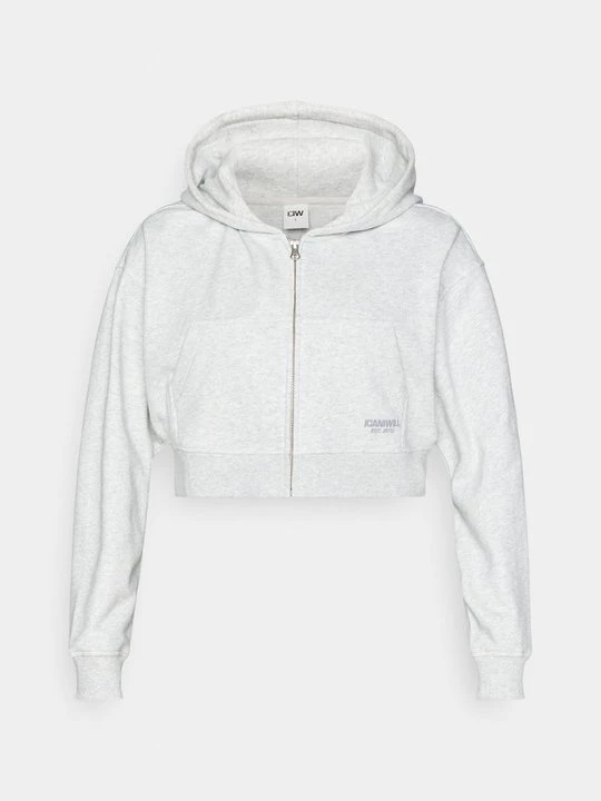 Foto van product Sweater met rits ICANIWILL lichtgrijs gemêleerd