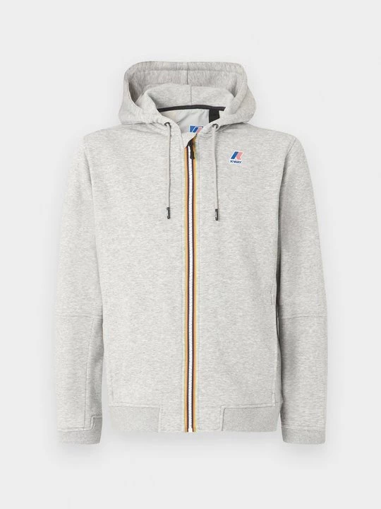 Foto van product Sweater met rits K-way grijs gemêleerd