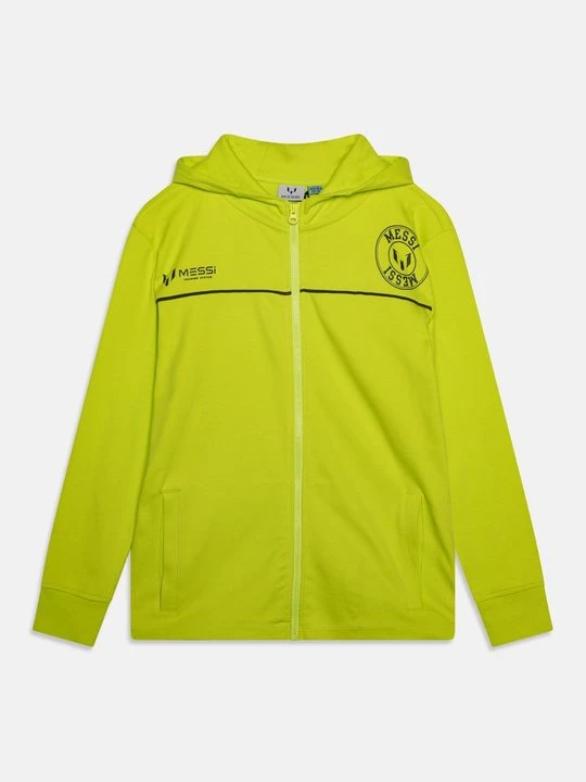 Foto van product Sweater met rits Messi neongeel