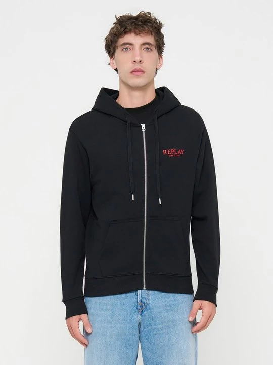 Foto van product Sweater met rits Replay zwart
