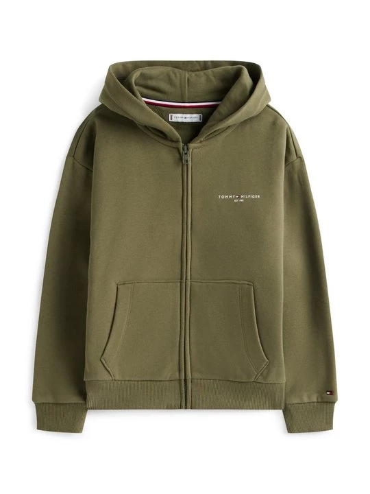 Foto van product Sweater met rits Tommy Hilfiger donkergroen