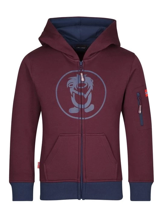 Foto van product Sweater met rits Trollkids bordeauxrood
