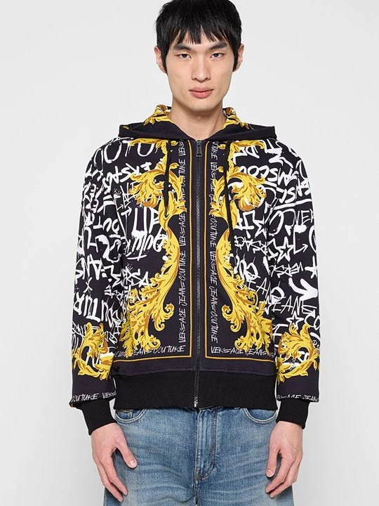 Foto van product Sweater met rits Versace Jeans Couture gemêleerd zwart