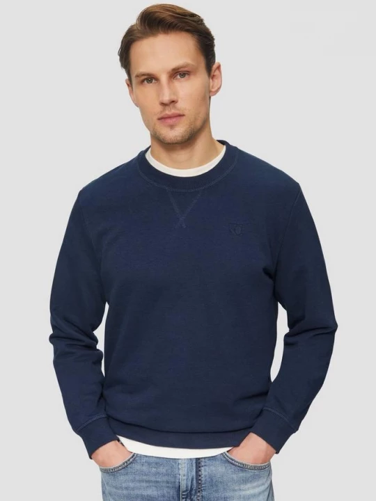 Foto van product Sweater met ronde hals van katoenmix met geborduurd logo s.Oliver blauw