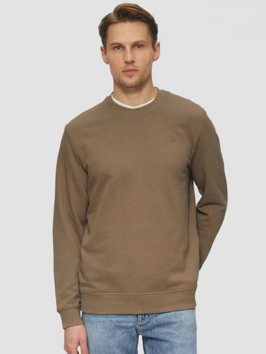 Foto van product Sweater met ronde hals van katoenmix met geborduurd logo s.Oliver bruin