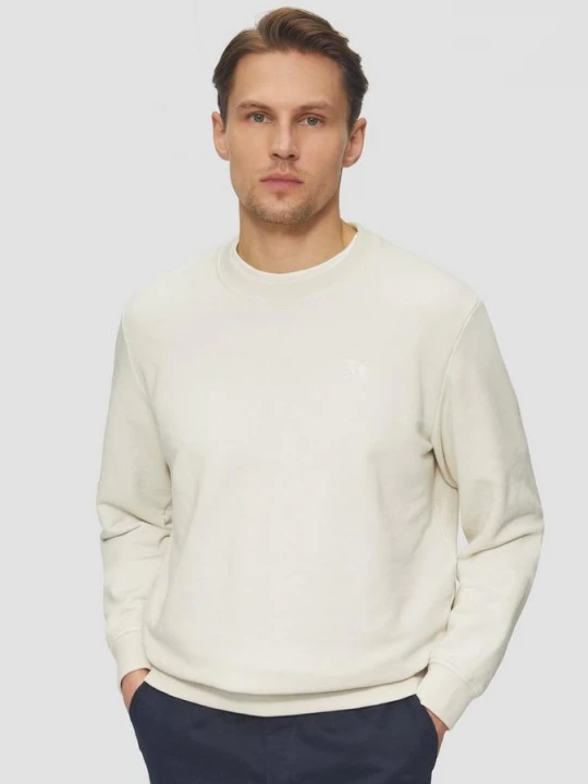 Foto van product Sweater met ronde hals van katoenmix met geborduurd logo s.Oliver crème