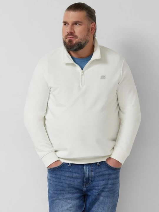 Foto van product Sweater met troyerkraag en logopatch s.Oliver crème