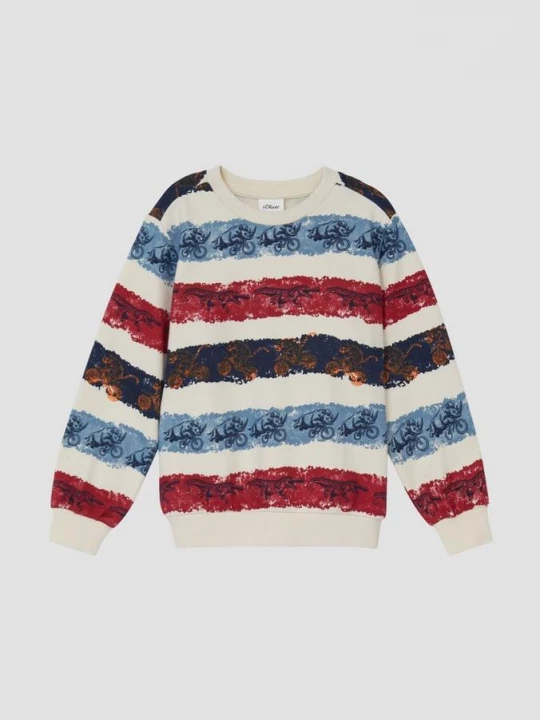 Foto van product Sweater van katoenmix met all-over print s.Oliver beżowy