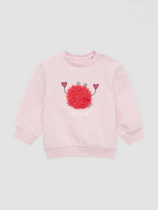 Foto van product Sweater van katoenmix met chiffon applicatie s.Oliver roze