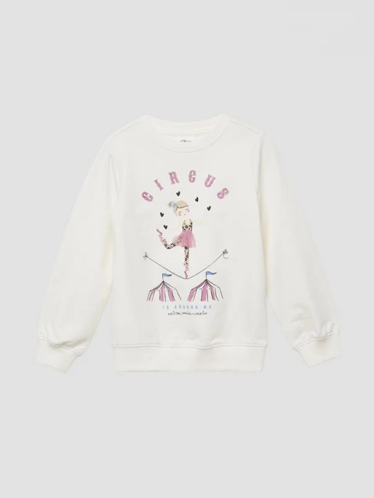 Foto van product Sweater van katoenmix met glitterprint en applicatie s.Oliver