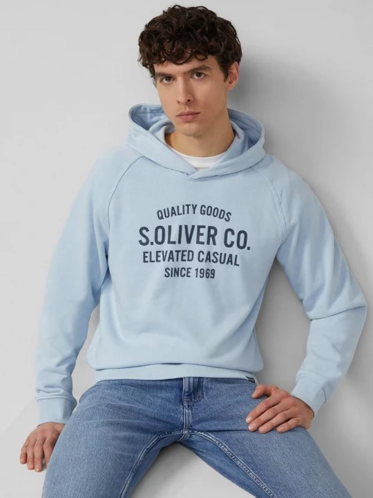 Foto van product Sweater van katoenmix met print op de voorkant s.Oliver blauw