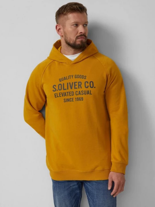 Foto van product Sweater van katoenmix met print op de voorkant s.Oliver geel