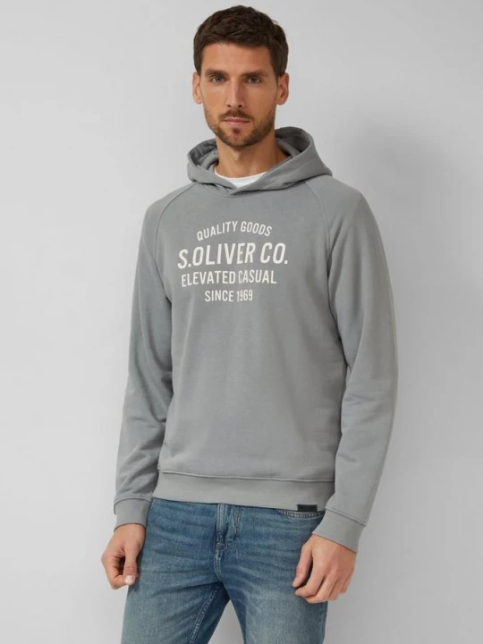 Foto van product Sweater van katoenmix met print op de voorkant s.Oliver grijs