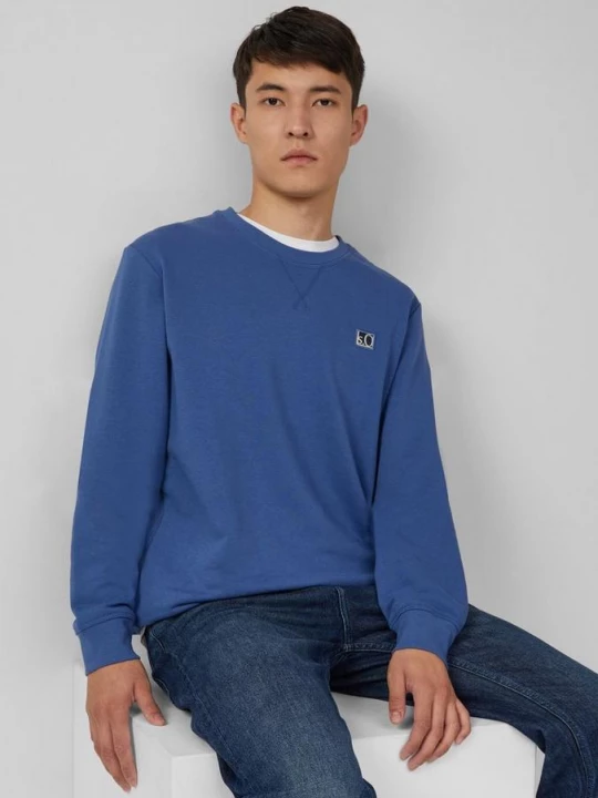Foto van product Sweater van katoenmix met ronde hals s.Oliver blauw