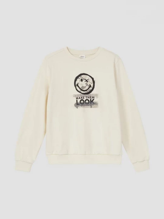 Foto van product Sweater van katoenmix met Smiley® print s.Oliver crème