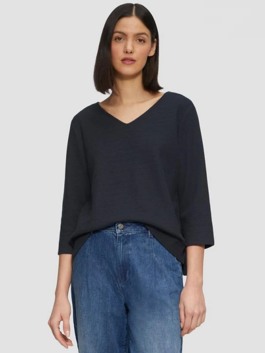 Foto van product Sweater van katoenmix met structuur en 3 / 4 mouwen s.Oliver blauw