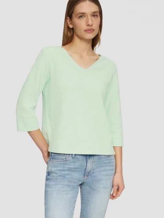 Foto van product Sweater van katoenmix met structuur en 3 / 4 mouwen s.Oliver groen