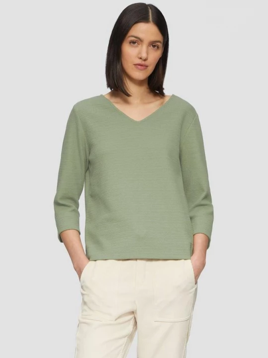 Foto van product Sweater van katoenmix met structuur en 3 / 4 mouwen s.Oliver olijfgroen