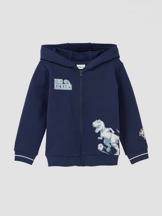 Foto van product Sweaterjack met capuchon van katoenmix met printdetail s.Oliver blauw