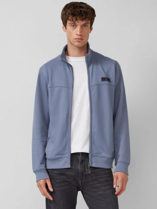Foto van product Sweatjack van katoenmix met opstaande kraag s.Oliver blauw