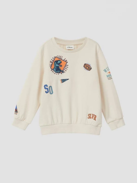 Foto van product Sweatshirt met 3D prints en geborduurde details s.Oliver beżowy