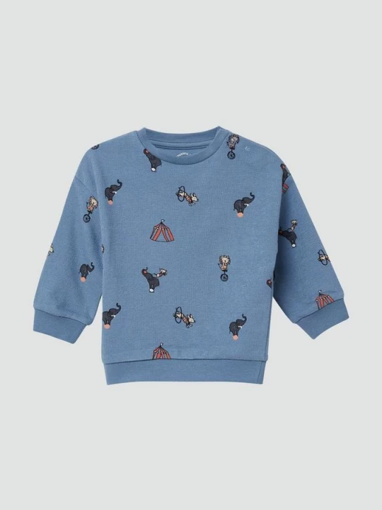 Foto van product Sweatshirt met all-over print in gestructureerde jersey s.Oliver blauw