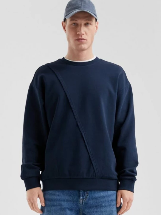 Foto van product Sweatshirt met asymmetrische scheidingsnaad QS blauw