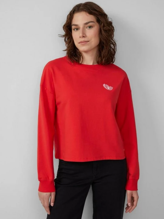 Foto van product Sweatshirt met borduursel QS rood