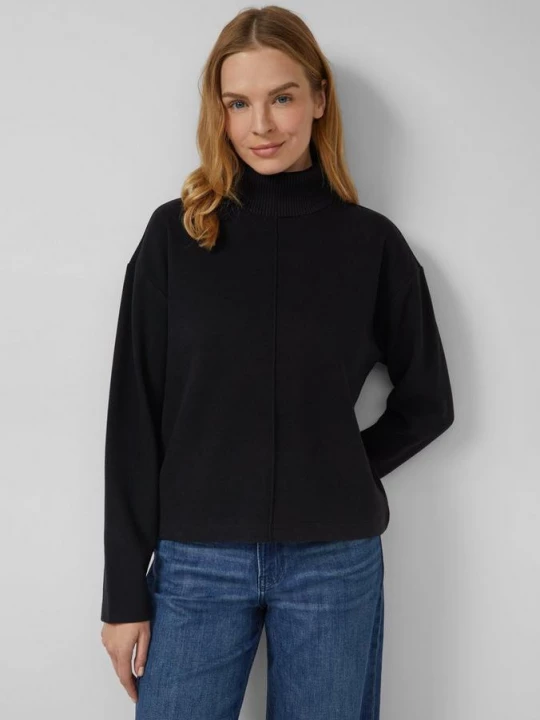 Foto van product Sweatshirt met col en geborstelde binnenkant s.Oliver zwart