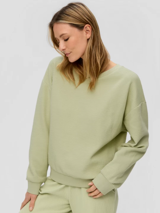 Foto van product Sweatshirt met een geribde look s.Oliver groen