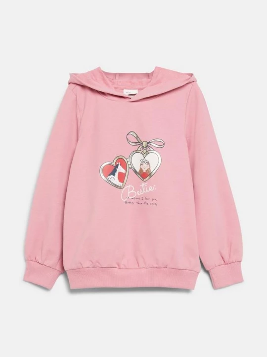 Foto van product Sweatshirt met folieprint en capuchon s.Oliver roze