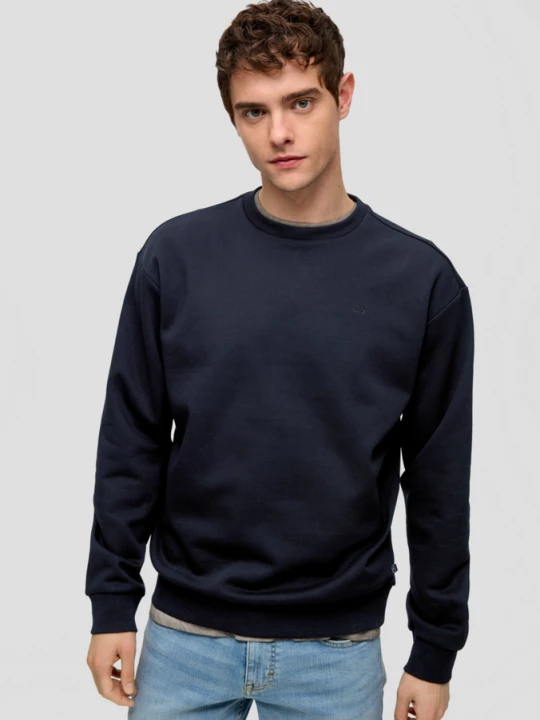 Foto van product Sweatshirt met geborduurd logo QS blauw