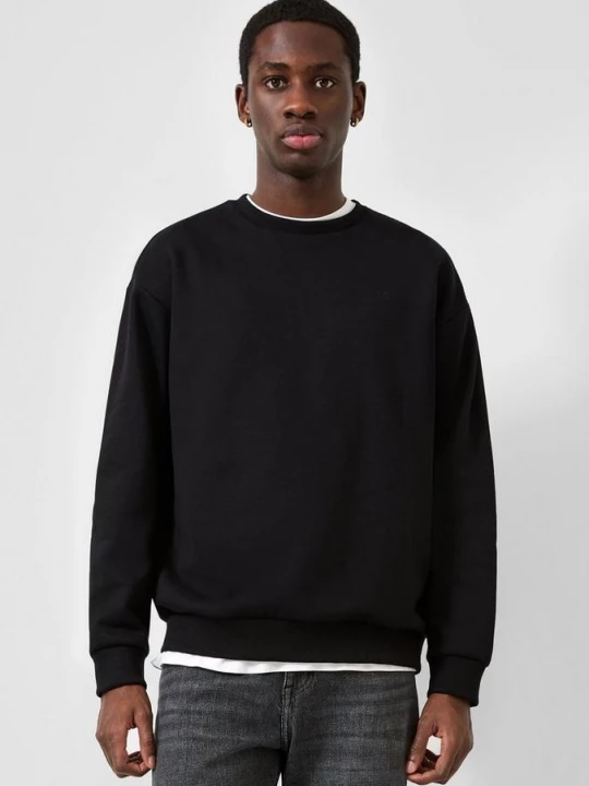 Foto van product Sweatshirt met geborduurd logo QS zwart