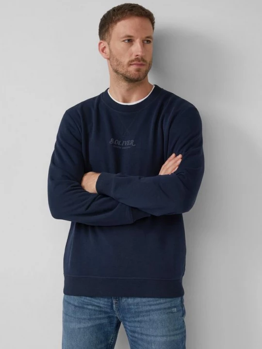 Foto van product Sweatshirt met logo s.Oliver blauw